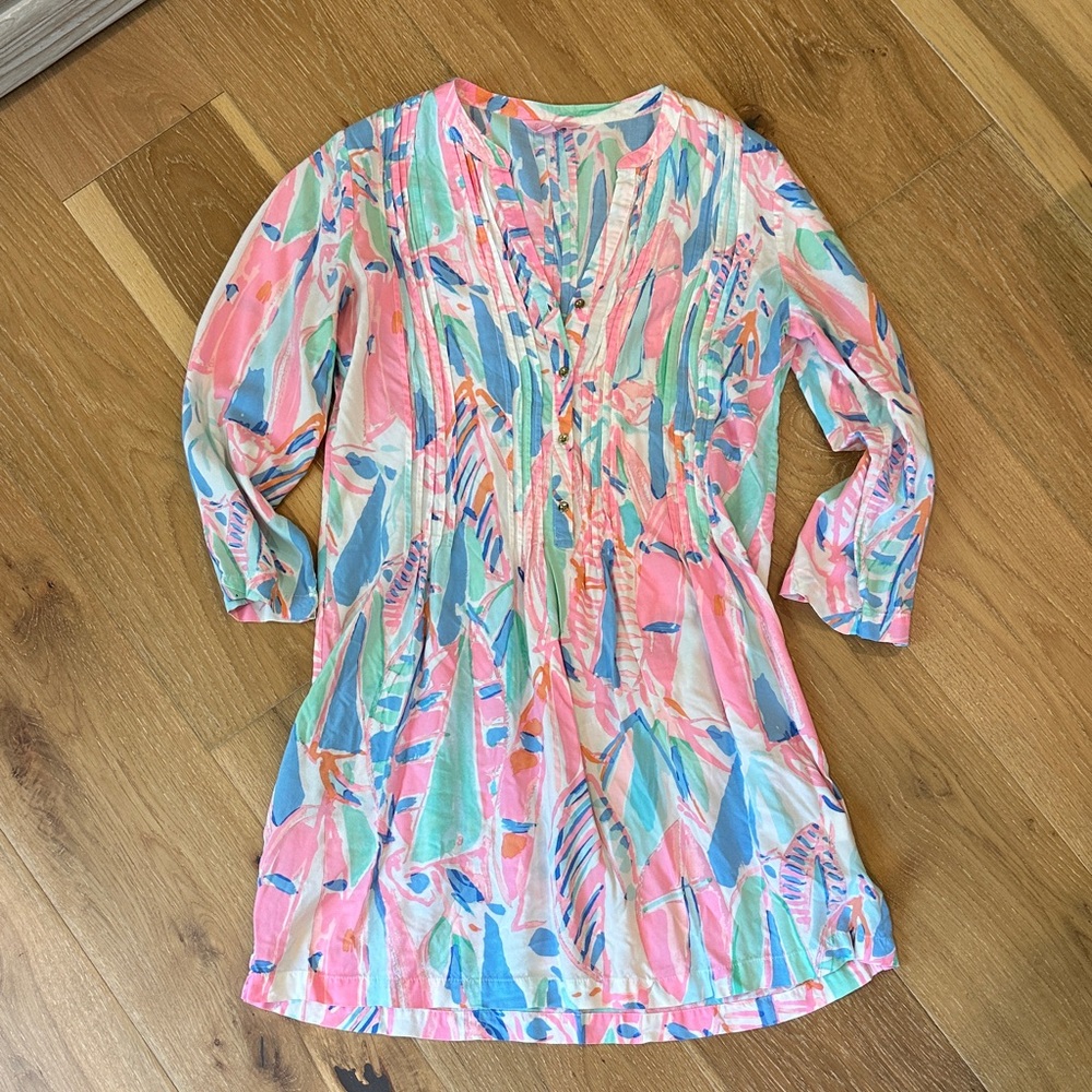 Lilly Pulitzer Multicolor Pink Blue Green Printed Mini Dress